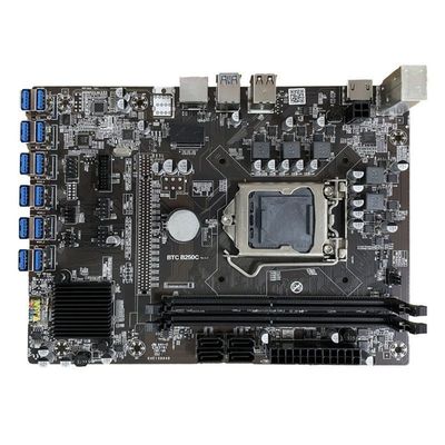 Tarjeta base personalizada B250C 12 GPU precio barato caja de la placa base B250C placa base clásica 12 tarjetas SATA
