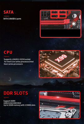 Customized X99 Motherboard PC Server Mainboard 4xDDR4 Support Core I7 E5 v3/v4 cpu X99 motherboards