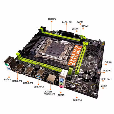 X99 P4 Micro ATX Motherboard LGA2011-3 Xeon E5-2680V4 CPU DDR4 RAM NVME M.2 SATA