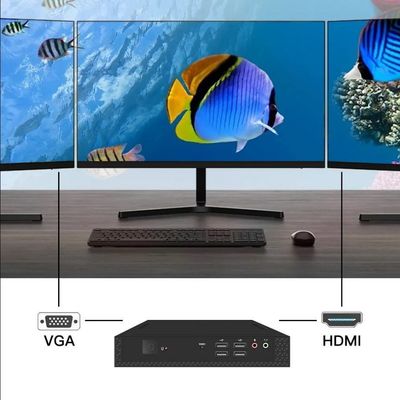 AMD Ryzen 7 Processor Type Office Computer Mini PC Intel Core I3 I5 I7 Desktop Small Box 8*USB RJ45 RS232 Mini Industrial PC