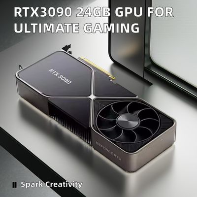 Tarjeta de video N-VIDIA RTX3090 con GPU de 24 GB para juegos Estación de trabajo de escritorio Interfaz de salida VGA Opción de agua o ventilador