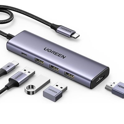 5 In 1 USB C Multiport Hub 100W 5Gbps USB C Dongle For MacBook Pro