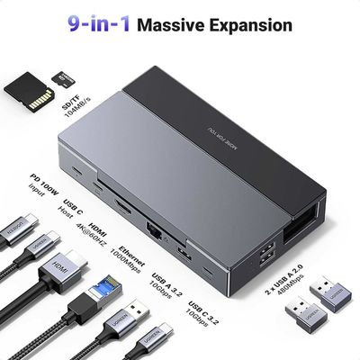 10Gbps Steam Deck Dock 9 In 1 USB C Docking Station With Foldable Stand