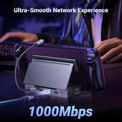 10Gbps Steam Deck Dock 9 In 1 USB C Docking Station With Foldable Stand