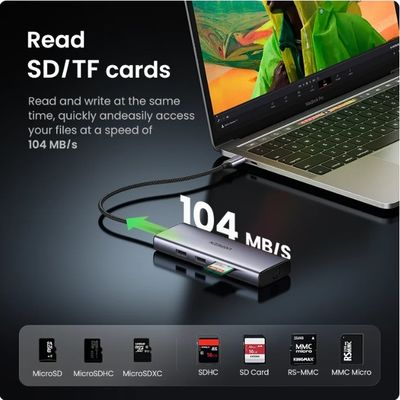 USB C Hub with 4k/HDMI ,9-in-1 USB C to Ethernet Adapter, 5Gbps USB-A 3.0 Docking Station,PD 60W Charging, SD Card Reader