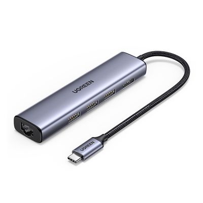5Gbps USB C Hybrid Multiport Adapter 5 In 1 USB C Hub With 3 USB3.0 HDMI And RJ45