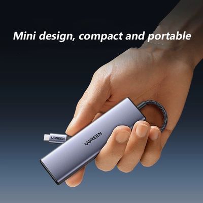 5Gbps USB C Hybrid Multiport Adapter 5 In 1 USB C Hub With 3 USB3.0 HDMI And RJ45