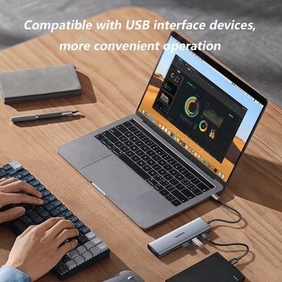 5Gbps USB C Hybrid Multiport Adapter 5 In 1 USB C Hub With 3 USB3.0 HDMI And RJ45