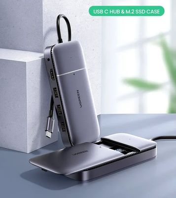 USB C Hub 60Hz 5-in-1 Gigabit Ethernet Adapter with 4K HD-MI PD 100W Fast Charging and 2 USB 3.0 Type C Multiport Adapter