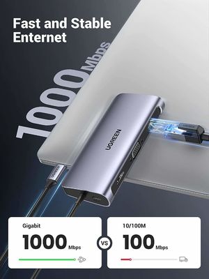 USB C Hub, 10-in-1 USB-C Docking Station, 4K-HDMI& VGA Dual Monitor, 1Gbps Ethernet,100W PD, 3 3.0 Ports,3.5mm Audio Jack