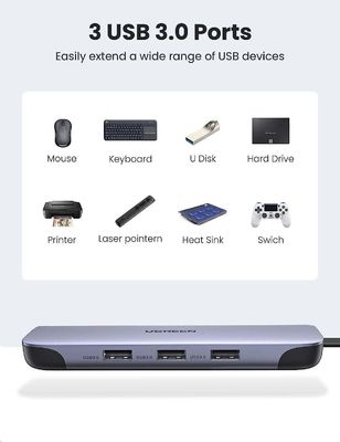 USB C Hub 9 in 1 USB Type C Multiport Adapter Dock with 4K HD-MI VGA Gigabit Ethernet PD Charging 3 USB 3.0 Ports