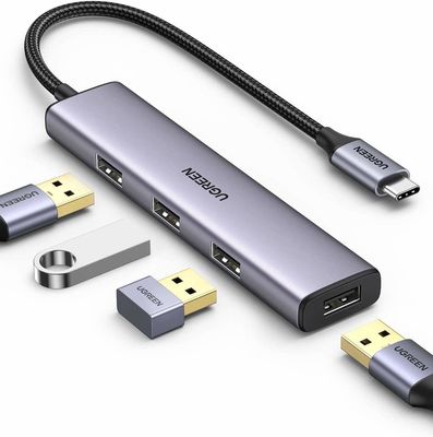 4 in 1 Hub USBC to USB Hub with 4 USB 3.0 Ports Aluminum Shell USB-C Hub for Laptop