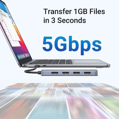 USB C Hub avec 4 ports, USB C à USB Hub avec 4 ports USB 3.0, Splitter USB C pour ordinateur portable