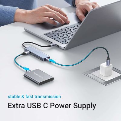 USB C Hub avec 4 ports, USB C à USB Hub avec 4 ports USB 3.0, Splitter USB C pour ordinateur portable