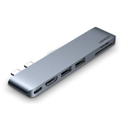 USB C Hub Adapter for MacBook with 4K-HDMI Thunderbolt 3 100W Power Delivery SD TF Card Reader and 2 USB 3.0 Ports