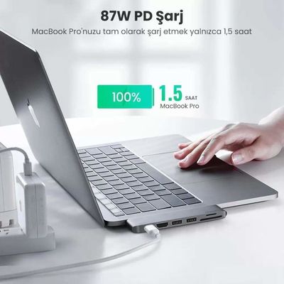 USB C Hub Adapter for MacBook with 4K-HDMI Thunderbolt 3 100W Power Delivery SD TF Card Reader and 2 USB 3.0 Ports