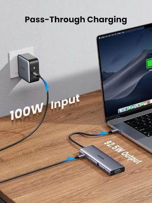USB C Hub, 10-in-1 USB-C Dongle with 4K-HDMI & VGA Dual Monitor,1Gbps Ethernet,100W PD,3 USB 3.0 Ports,3.5mm Audio Jack