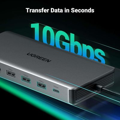 Revodok Pro 313 Estación de acoplamiento de portátil 13 en 1 4K Triple Display USB C Dock Dual HD-MI, DP, puerto de datos de 10Gbps