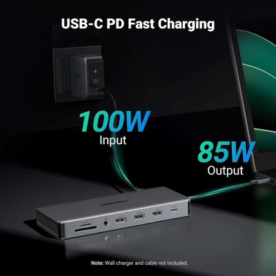 Revodok Pro 313 Estación de acoplamiento de portátil 13 en 1 4K Triple Display USB C Dock Dual HD-MI, DP, puerto de datos de 10Gbps