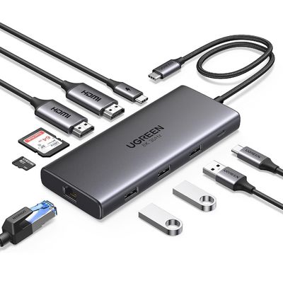 Revodok Pro 210 Docking Station 10 en 1 USB C Dock HD-MI double 4K@60Hz Unique 8K@30Hz 100W PD 5Gbps Ports USB C et USB A