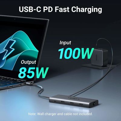 Revodok Pro 210 Docking Station 10 en 1 USB C Dock HD-MI double 4K@60Hz Unique 8K@30Hz 100W PD 5Gbps Ports USB C et USB A