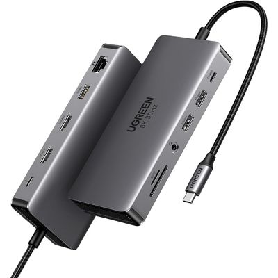 Revodok Pro 211 Laptop Docking Station 11 in 1 USB C Dock Dual HD-MI 10Gbps Data Port 100W PD Gigabit Ethernet CM-681-15965