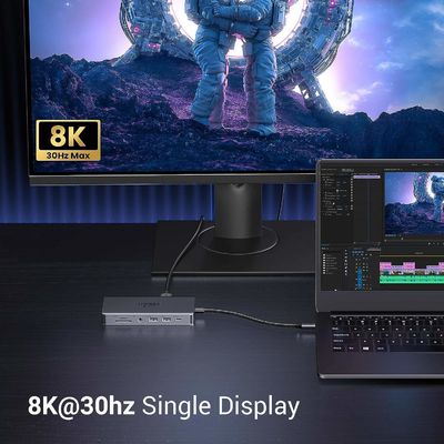 Revodok Pro 211 Laptop Docking Station 11 in 1 USB C Dock Dual HD-MI 10Gbps Data Port 100W PD Gigabit Ethernet CM-681-15965