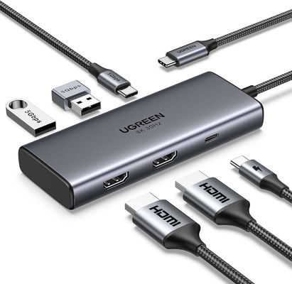 Revodok 206 Docking Station 6 In 1 USB C Dock Dual HDMI 4K