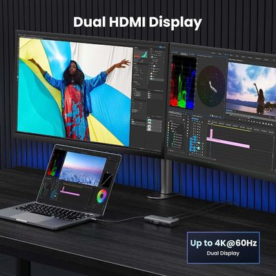 Revodok 206 Docking Station 6 In 1 USB C Dock Dual HDMI 4K