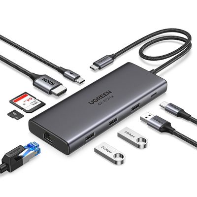 Revodok Pro 109 USB C Multiport Adapter 9 In 1 10Gbps USB C 3.2 & USBA 3.2 100W