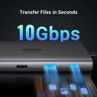 Revodok Pro 109 USB C Multiport Adapter 9 In 1 10Gbps USB C 3.2 & USBA 3.2 100W