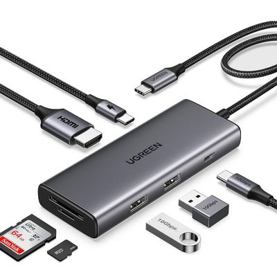 Revodok Pro 107 Network Device 7 In 1 10Gbps USB C 3.2 USB-A 3.2 100W SD TF Card Reader