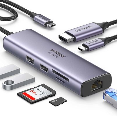 7 In 1 Network Device Gigabit Ethernet Adapter 100W PD Charging