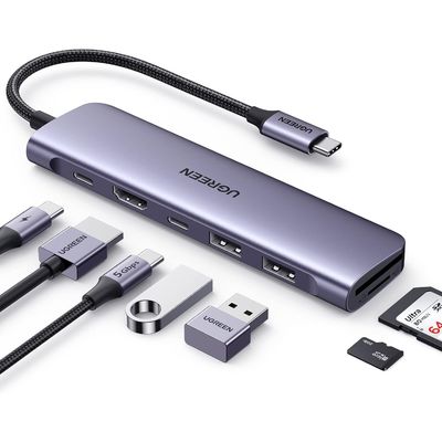 4K HDMI Network Device 1071 USB C Hub For Laptop 7 In 1 USB C Dongle