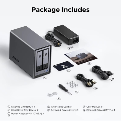 UGREEN DXP2800 2-Bay NAS Intel N100 8GB DDR5 2.5GbE Diskless