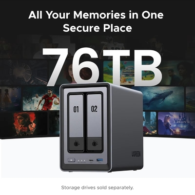 UGREEN DXP2800 2-Bay NAS Intel N100 8GB DDR5 2.5GbE Diskless
