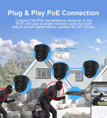 Smart Home 8 Channel IP66 POE Surveillance Camera System with 4K 8MP CCTV Security Network Camera