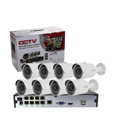 8Ch 1080P 2MP PoE Monitor Line IP Camera NVR Kit with Night Vision and Waterproof Surveillance Camera System