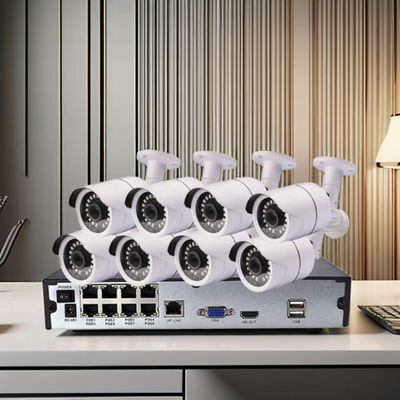 8Ch Night Vision Waterproof CCTV Camera System with H.265 P2P POE NVR Kit for Enhanced Security